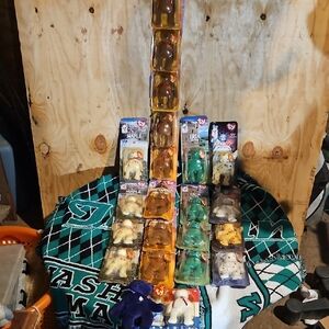 Ty Beanie Babies Collection - Purple, White, Green, Brown, Yellow